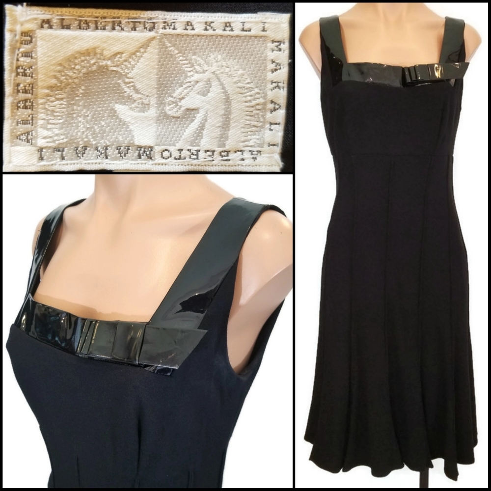 Alberto Makali black PVC bow dress 8